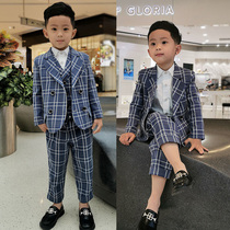 Childrens suit Korean wedding flower girl host piano performance male handsome dress autumn three-piece set