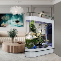 Bullet fish tank living room small household floor-to-ceiling large free-to-change water partition 1 2 meters 1 5 meters screen aquarium