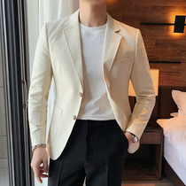  2021 new spring and autumn mens blazer Korean version of the trend slim-fit handsome cotton suit casual single western top