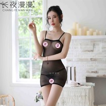 Midnight adult new erotic suspender mesh sheer underwear transparent seduction sexy plus-size pure desire to avoid provocation