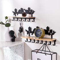 Entrance door Hanging Clothes Hook Key Shelf Wall-mounted Doorway Decoration Creative Storage Rack Brief Genguan Wall Cloakhat Shelf
