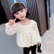 Girl Shirt Spring Dress 2022 New Children Spring Womens Baby Foreign Air Trendy Blouse Korean Version Girl Doll Shirt