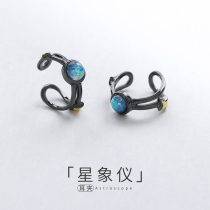 JG ear clip without pierced ears earrings womens summer sterling silver high-end design sense light luxury simple ear buckle ear bone clip ear jewelry