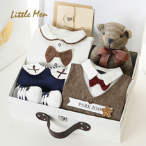 Spring and Autumn Meet Baby Gift Box Newborn Clothes Full Moon Mens Baby Set Supplies Gift Gentleman Cotton Gift