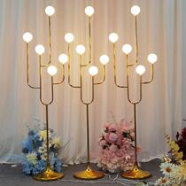 Wedding wedding props golden five-head Dragon Ball Road lead iron lamp Candlestick lighting welcome area decoration stage