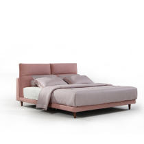 ARIS Aires Nordic modern minimalist 1 8 m solid wood foot bedroom double cloth soft bed 19CLB021 border