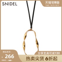 SNIDEL autumn and winter fashion simple old rotating alloy leather rope necklace SWGA194632
