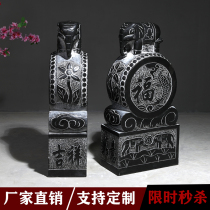  Stone carving door pier holding drum stone pair of antique bluestone stone drums Elephant stone door drum stone courtyard door janitor town house