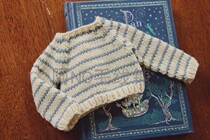 Straight-eared rabbit striped sweater doll sweater A No Chinese knitting graphic text description