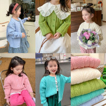 Lacquer Number Scout girl Leisure 100 lap knit cardio-hoodie woman baby spring dress new Korean version pure color sweater small jacket