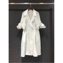 Please Miss 2021 Fall new Inumbu V Character Turned Waist Belt Sunscreen Long style jacket thin womens dress