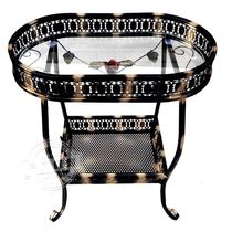Mahjong machine small coffee table chess card room chair next to a few corners European iron glass tea table balcony flower stand
