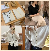 Pumpkin Valley Machine Washable Real Silk Cotton Wool Lace Black And White Knitwear Knitwear Woman Long Sleeve Blouse Z1019