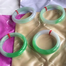 Ice species Myanmar natural A jade jade bracelet female noble concubine jade bracelet round green flower mother