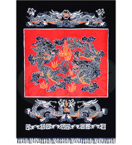 Special promotion batik curtain Guizhou Miao batik decorative wall hanging Erlong play beads 120 * 93CM