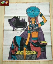 Batik painting Guizhou Miao batik decoration heavy color wall hanging hand painted heavy color painting cattle 112 * 86CM