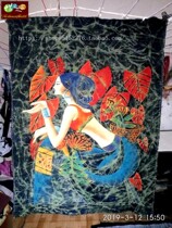 Fine batik painting Guizhou Miao batik hand-painted heavy color batik decoration wall decoration decoration red leaf