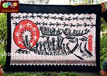 Special Batik Dyeing Painting Miao Handmade Batik National Features Batik Decoration Wall-mounted Bronze Drum 150*80