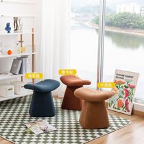 Nordic sofa stool sitting pier living room stool creative living room fashion lamb low stool door porch fabric shoe stool