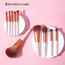 Wolf makeup brush puff 10 makeup brush suit loose paint blush eye shadow brush beauty tool delivery bag