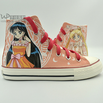 (Custom reference price)To map custom canvas board shoes hand-painted Sailor Moon student girl