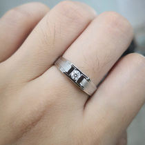 White 18K gold diamond ring mens platinum 950 Diamond mens ring couple ring wedding diamond ring