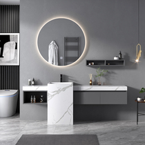 Delifon rock plate one-body basin column basin bathroom cabinet combination floor-standing wash basin basin designer