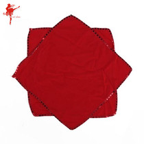 Red dance shoes 9010 dance supplies sequins octagonal scarf national grade examination practice Yangko special cloth hand silk flower handkerchief
