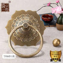 Chinese Imitation Antique Gate Handle wooden door Buckle Retro Gate Handle Lion Head Pure Bronze Door Ring Beast head Decorative Pull Ring