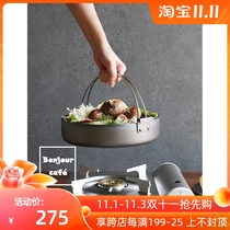Spot Japanese imported hot pot and wind iron sukiyaki frying pan Japanese soup pot stew pot with handle shabu pan