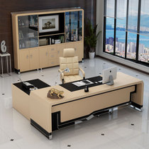 High-end pasted leather boss table simple modern desk atmospheric office large class desk President table and chair office furniture