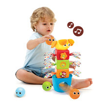 Yookidoo young odd smiley face building block multi-function puzzle music box stacked music throwing ball sound toy