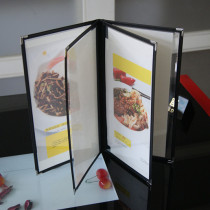 2 3A4 (Japanese style insert menu book) 8p silver corner loose-leaf order dish book wine list full