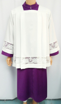  European-style tooling overalls Imported fabrics Deacon clothes Purple bottom white clothes lace edge customized