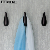 Water drop black clothes hook into the home entrance bathroom single punch Hook bathroom wardrobe creative towel adhesive hook