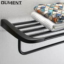 Black all copper bath towel rack bathroom hanging towel rack towel rack toilet towel rack light luxury wind