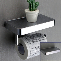 Non-perforated toilet paper holder small shelf stainless steel 304 toilet water retaining tissue box to let go of the phone roll paper holder