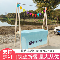 Market stall outdoor promotional stand display stand night market stall shelf wooden mobile shed