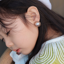 Children earrings wu er dong students ear clip anti-pain wild yu jie style was white princess temperament pearl earrings