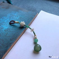 Chinoiserie handmade original design cheongsam press placket pendant chalcedony pearl flower pendant brooch tea suit buckle gemstone