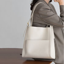 French Michael Karlo bucket bag womens large capacity vintage soft cowhide commuter shoulder bag womens bag