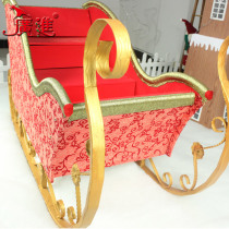 Christmas car old man sled car large scene Hotel Mall Square decoration deer car iron decoration