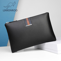 Lincoln Kangaroo clutch bag mens business clutch leather large capacity envelope casual top layer cowhide handbag