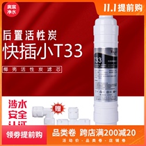 Lotto rear T33 5th grade coconut shell activated carbon water purifier to improve taste filter element 2 points quick plug small T33 accessories