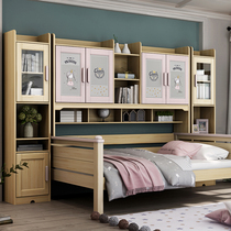 ABC log series all solid wood Hammock Bed cute princess style wardrobe bed Joker childrens Bookbox bed bed childrens bed