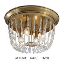 visualcomfortable crystal suction dome light copper minimalist modern bedroom entry Flush mount
