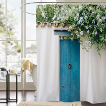 European-style landscape waterproof and mildew-proof thickened shower curtain bathroom partition curtain can be customized in size for full shading