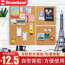 brandland self-adhesive cork board with adhesive adhesive photo wall background note board hanging 6090 new product