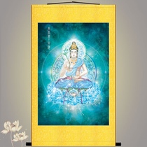 Medicine King Bodhisattva Buddha portrait painting Buddha Hall silk painting retro scroll painting can be customized