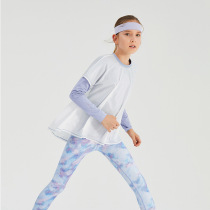 Spring 2023 Childrens Yoga Clothes T - shirt dry sunscreen coat girls fitness sports long sleeves and breathable